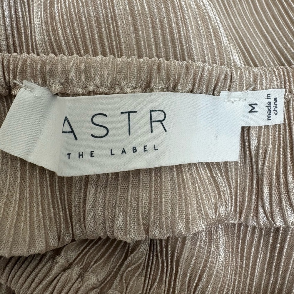 ASTR The Label Ziva Plisse Long Sleeve Pleated Peplum Coquette Blouse | Size M - Picture 10 of 11